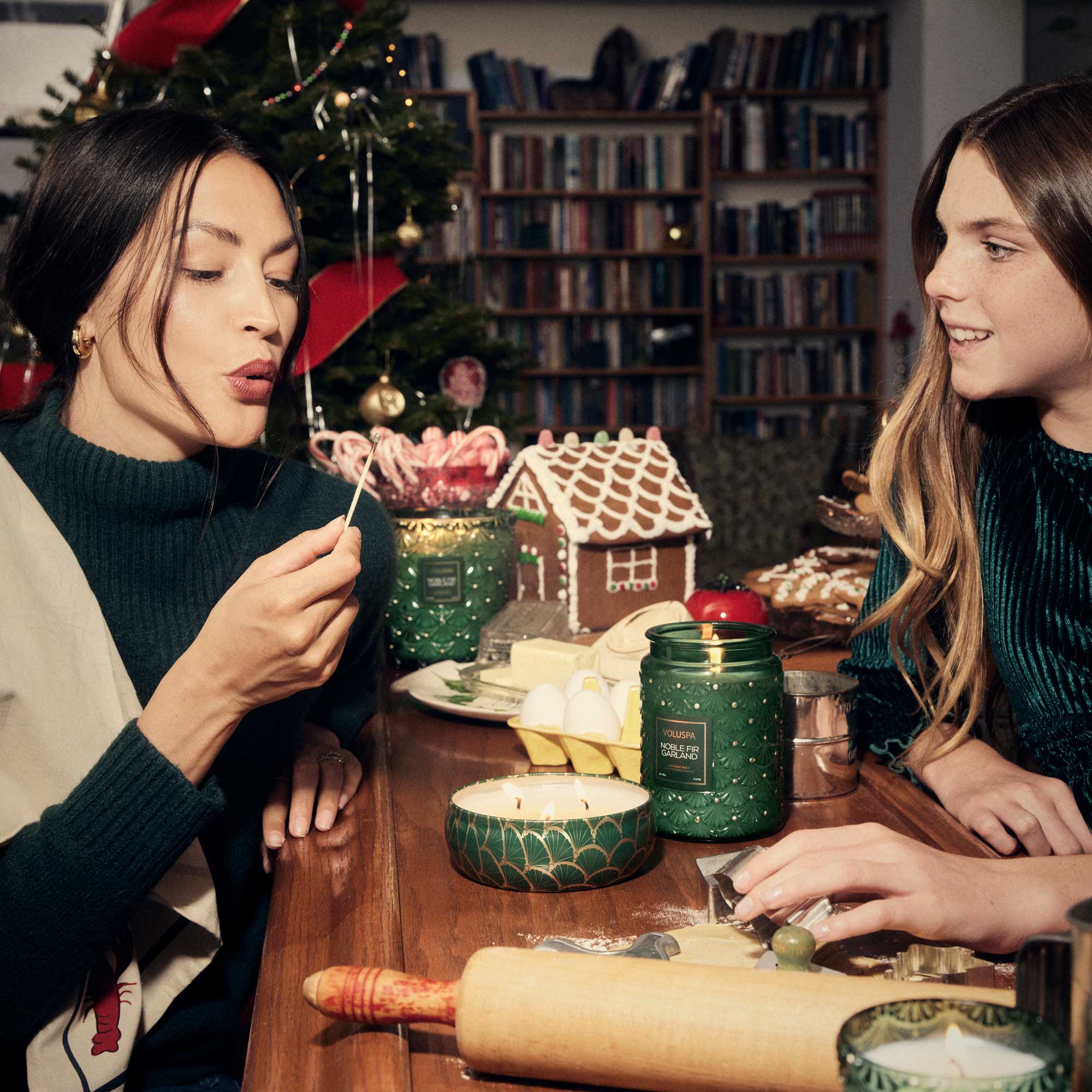 Noble Fir Garland - 3 Wick Tin Candle - Image 2