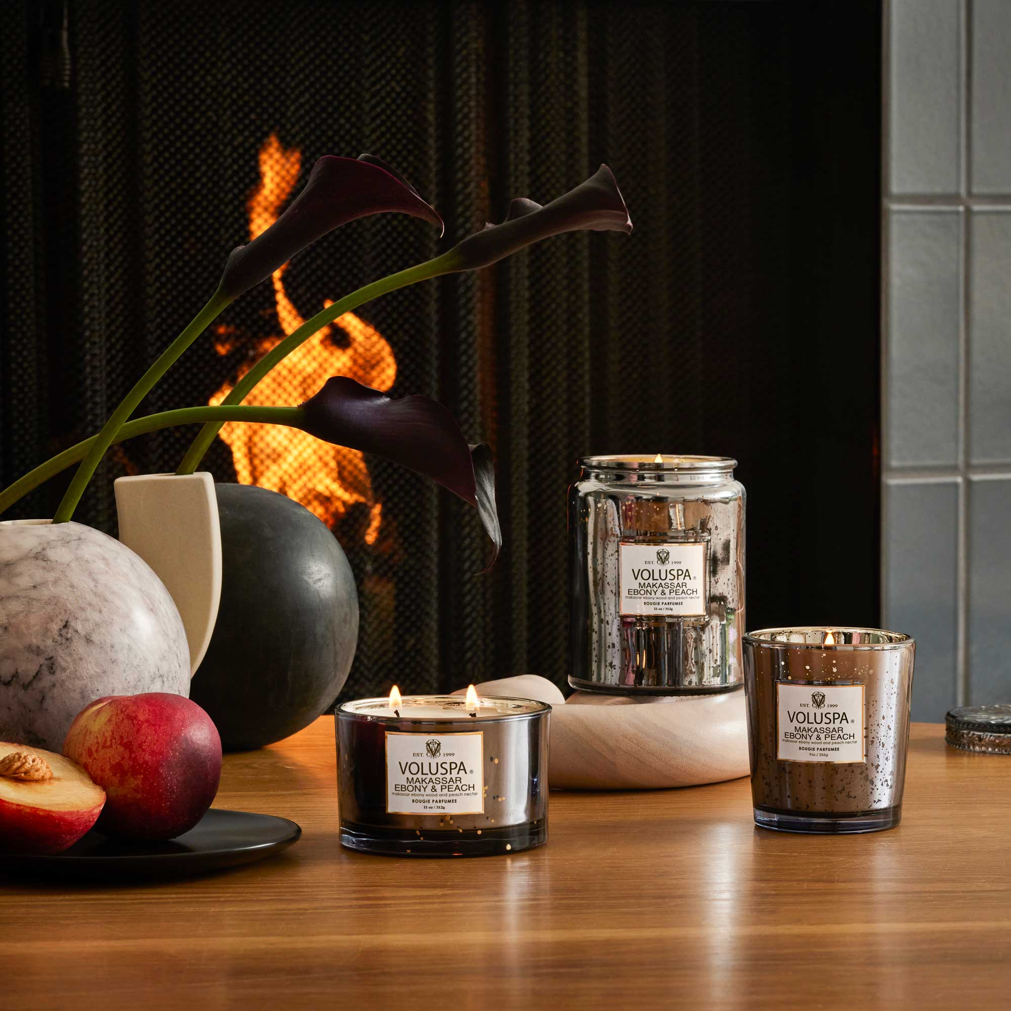 Makassar Ebony & Peach - Large Jar Candle - Image 2