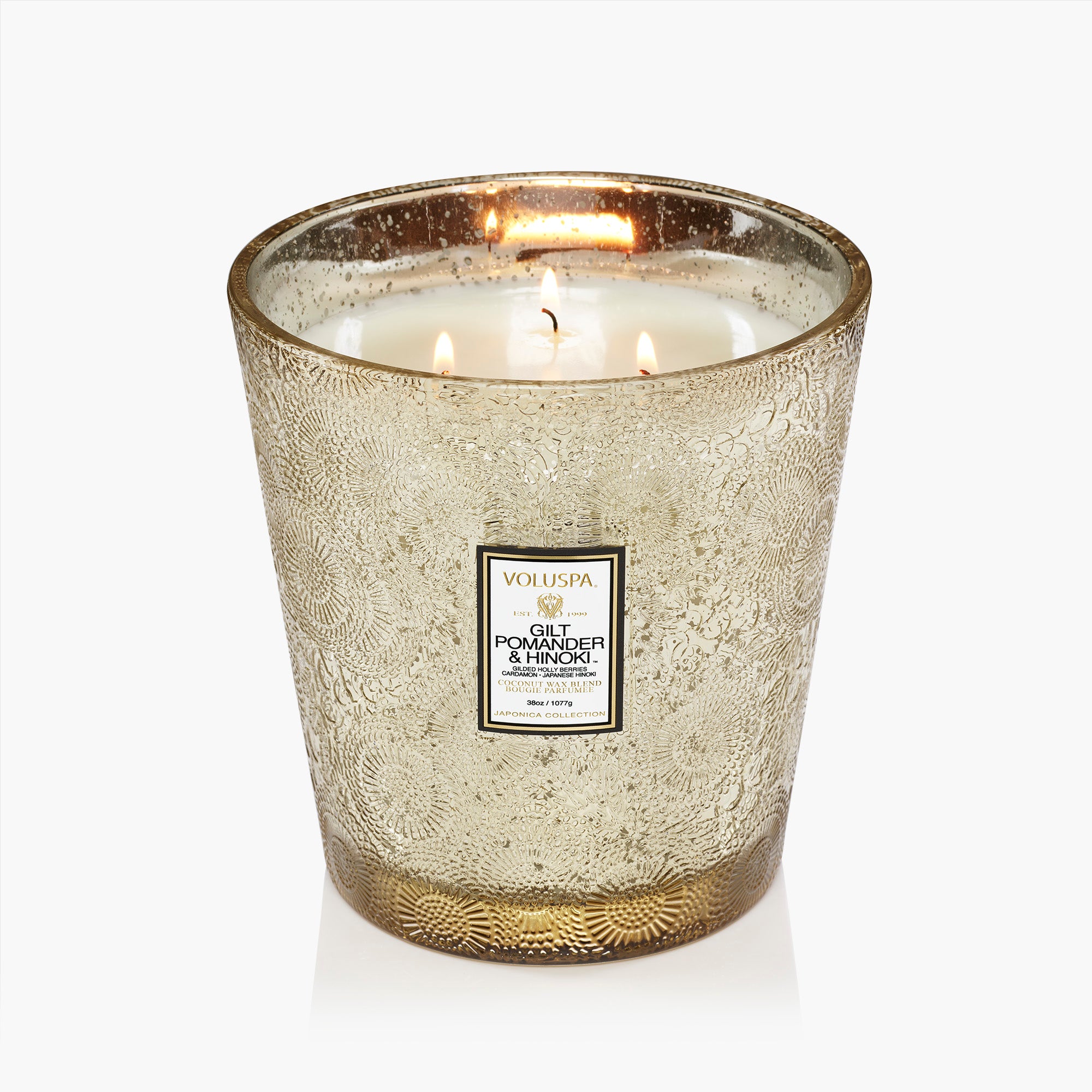 Gilt Pomander & Hinoki - 3 Wick Hearth Candle - Image 3