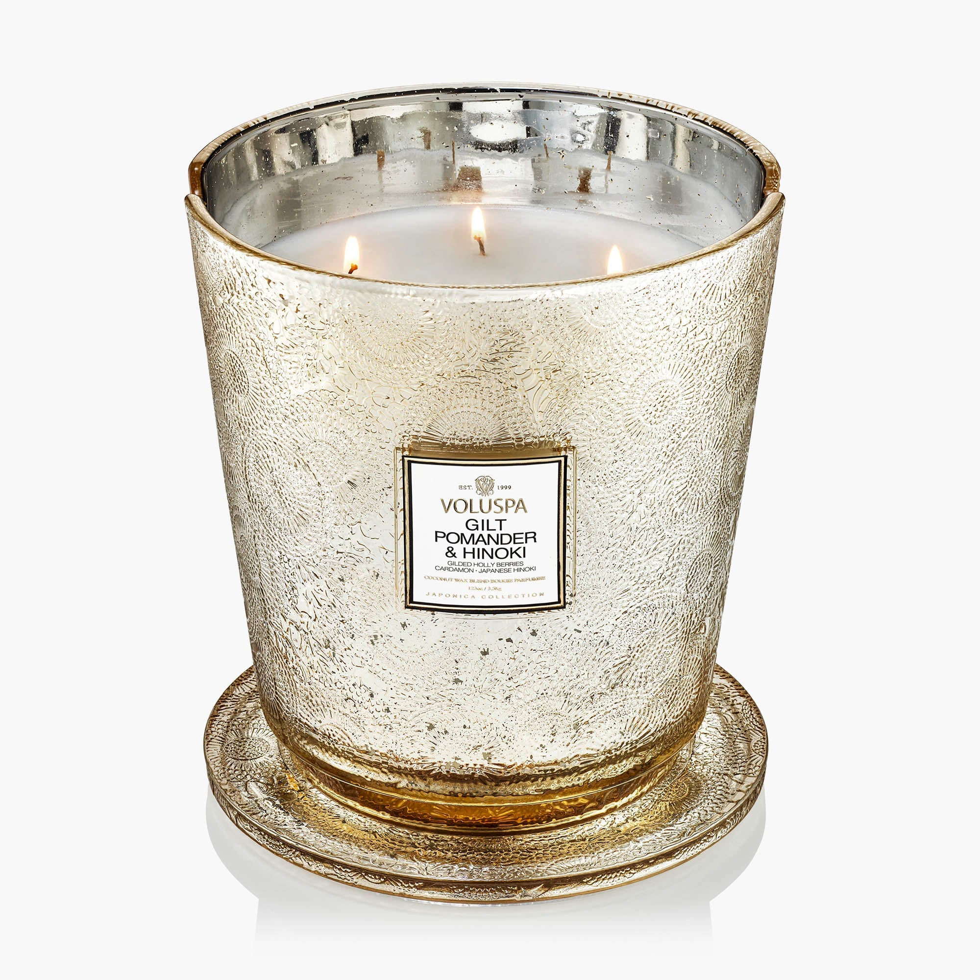 Gilt Pomander & Hinoki - 5 Wick Hearth Candle - Image 6