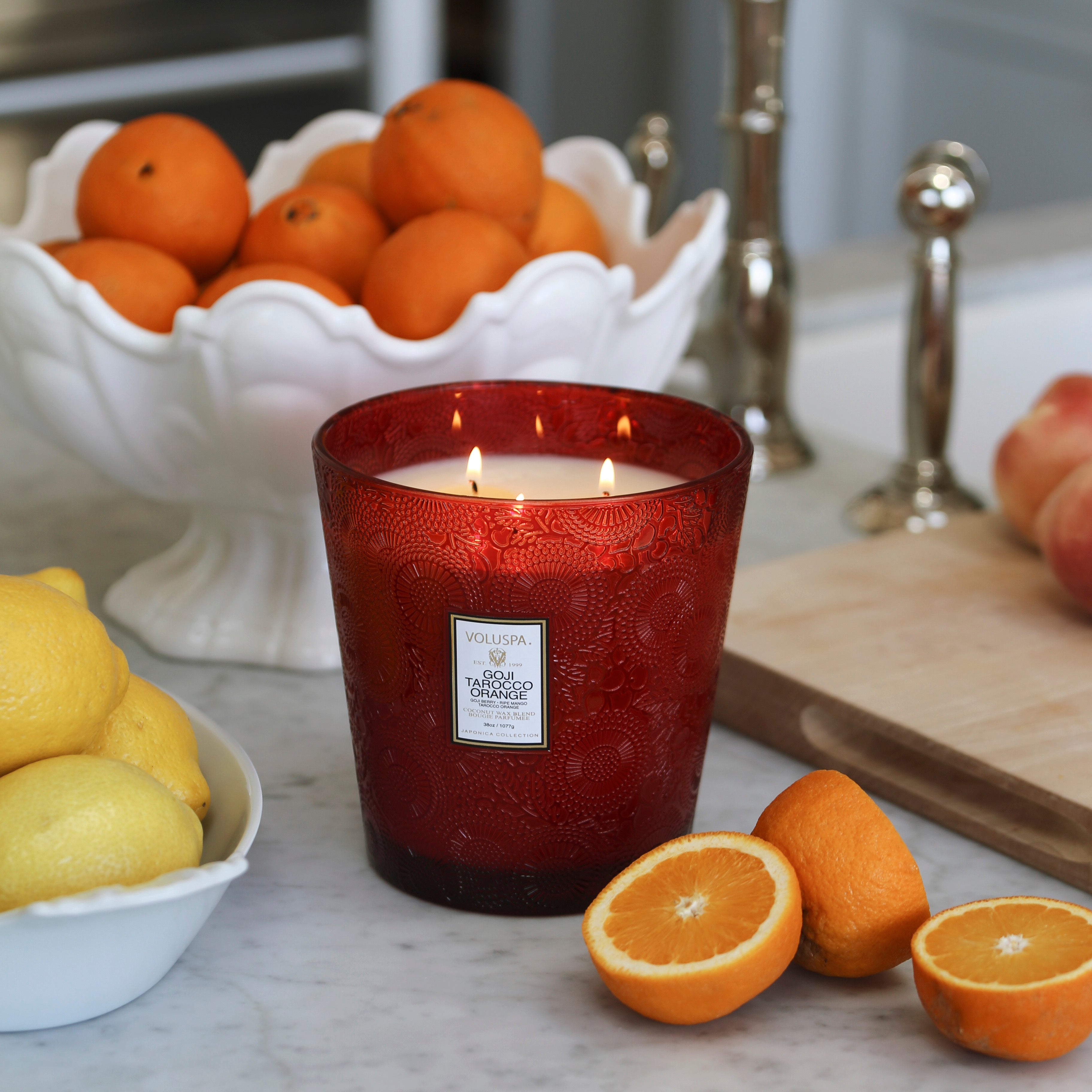 Goji Tarocco Orange - 3 Wick Hearth Candle - Image 2