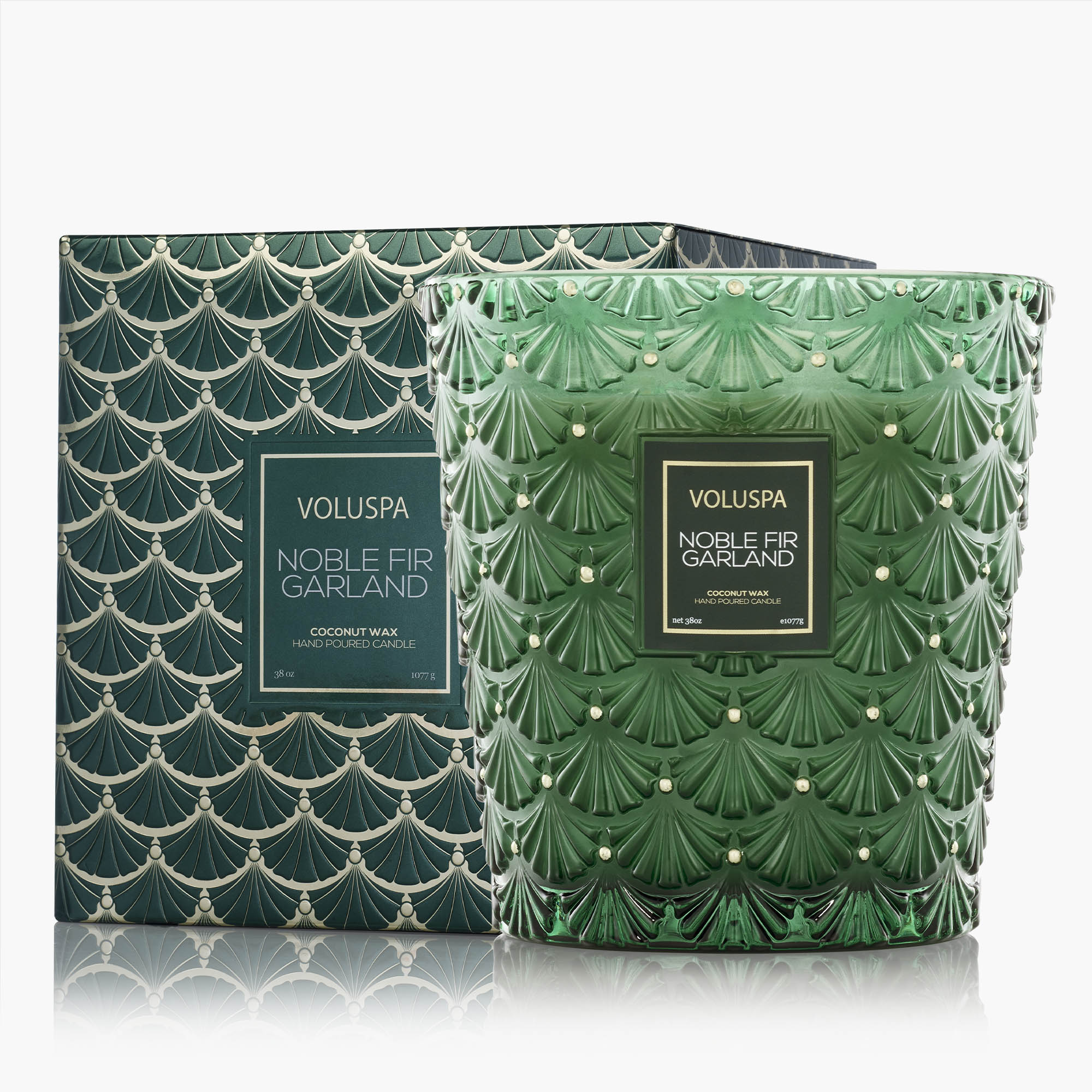 Noble Fir Garland - 3 Wick Hearth Candle